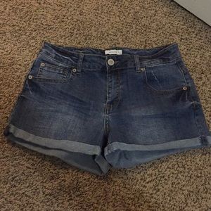 High waisted denim shorts